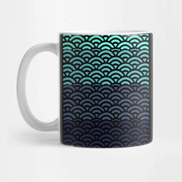 Retro Japanese Clouds Pattern RE:COLOR 18 by HCreatives